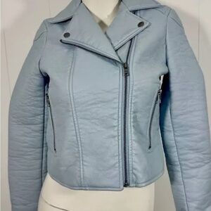 Women's Light Blue Biker Jacket good condition
